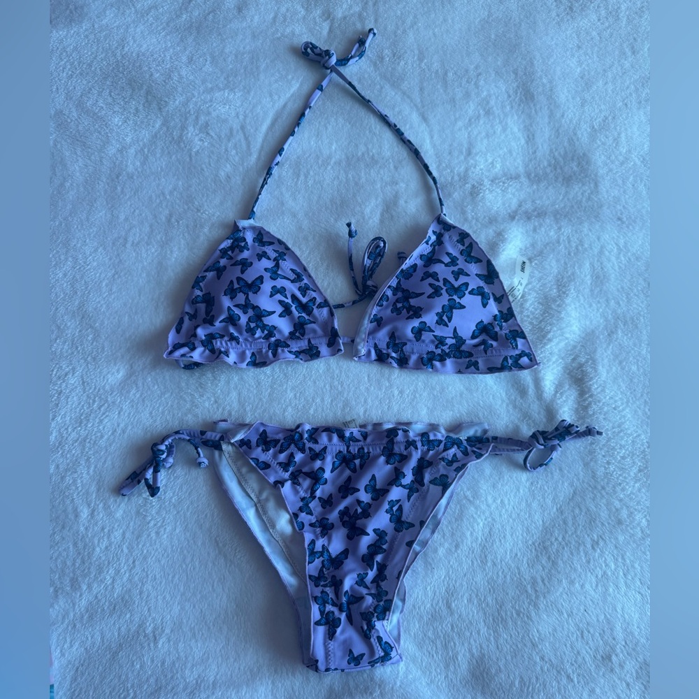 SHEIN Purple Butterfly Tropical Bikini